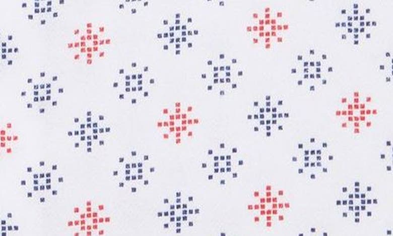 Lorenzo Uomo Printed Trim Fit Dress Shirt In White/ Blue/ Red
