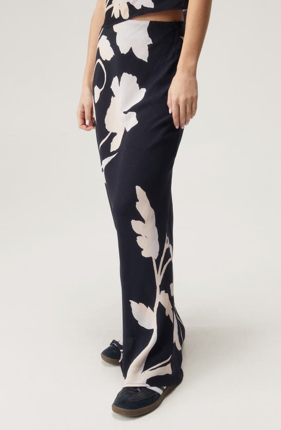 Shop Nasty Gal Floral Maxi Skirt In Black