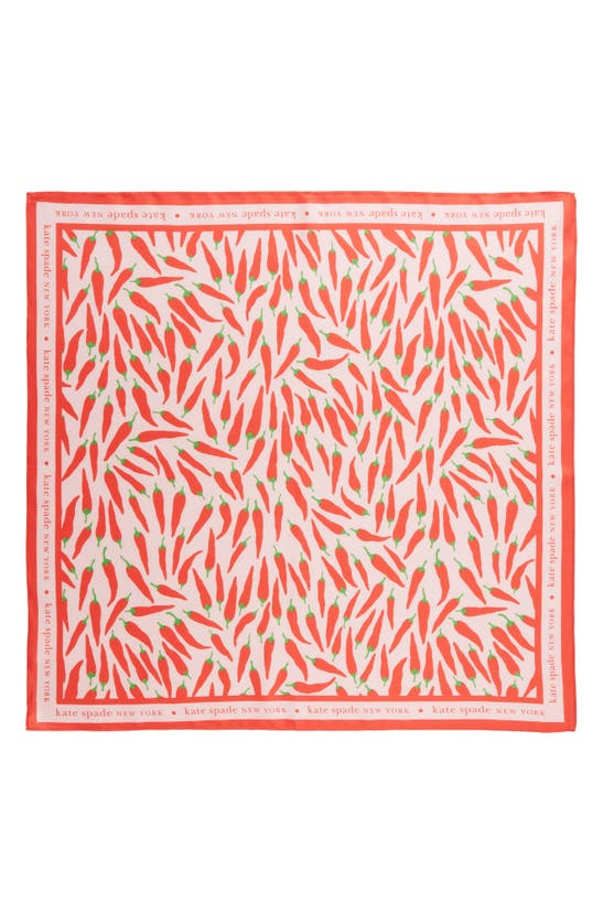Shop Kate Spade Peppers Silk Square Scarf In Pale Carnation