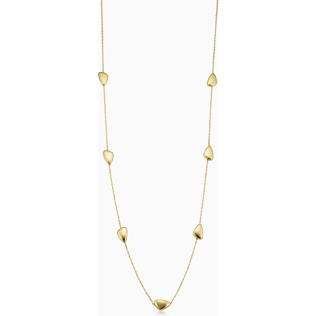 Oradina Women's 14k Yellow Solid Gold Seaside Station Necklace In Yellow Gold