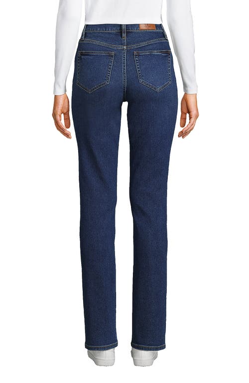 Shop Lands' End Recover High Rise Straight Leg Blue Jeans In Port Indigo