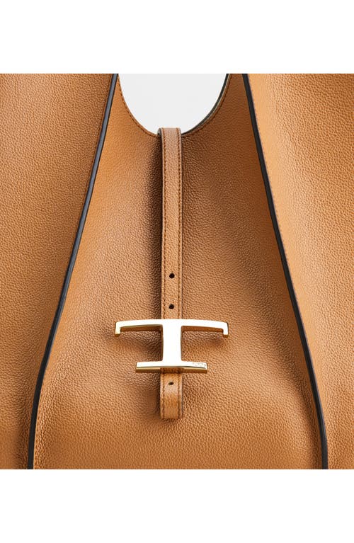 Tod's Timeless Shopping Bag In Leather Medium In Kenia Scuro