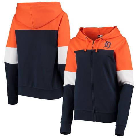 Detroit Tigers New Era Women's French Terry Full-Zip Hoodie - Gray