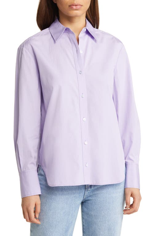 Nordstrom Signature Cotton Poplin Shirt in Purple Spray