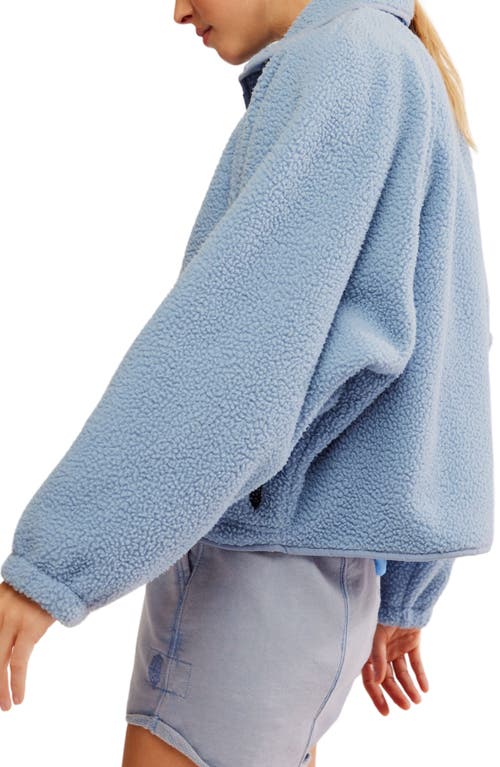 Shop Free People Fp Movement  Fp Movement Hit The Slopes Fleece Jacket In Blue Grey