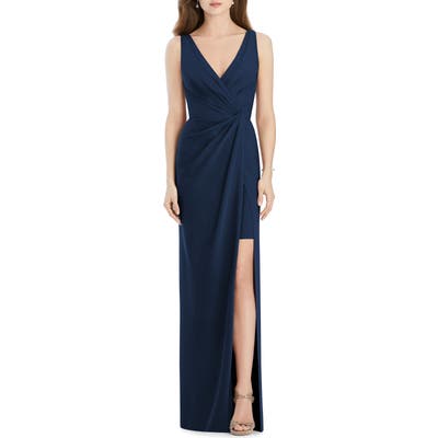 Jenny Packham Crepe Column Gown, Blue