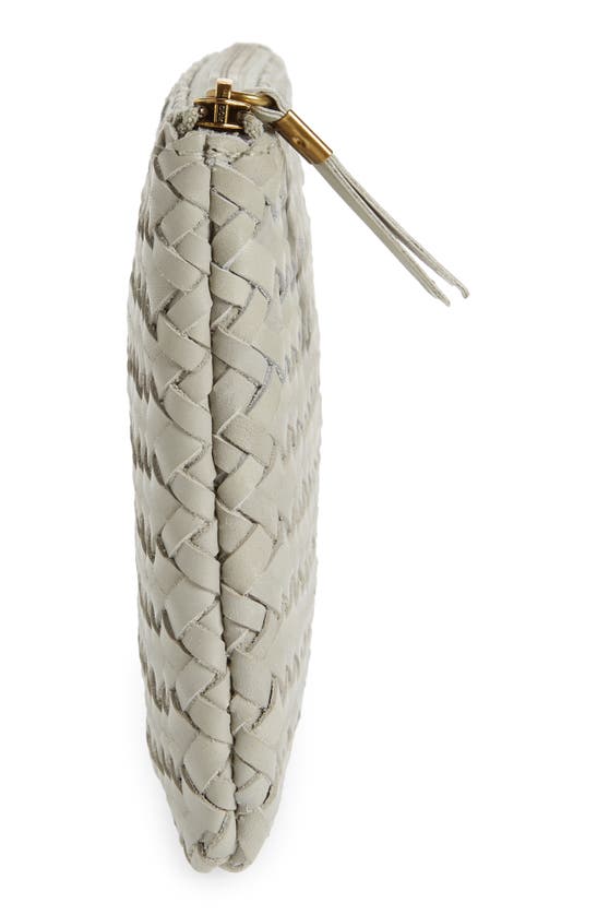 Madewell The Woven Leather Pouch Clutch In Ashen Sage