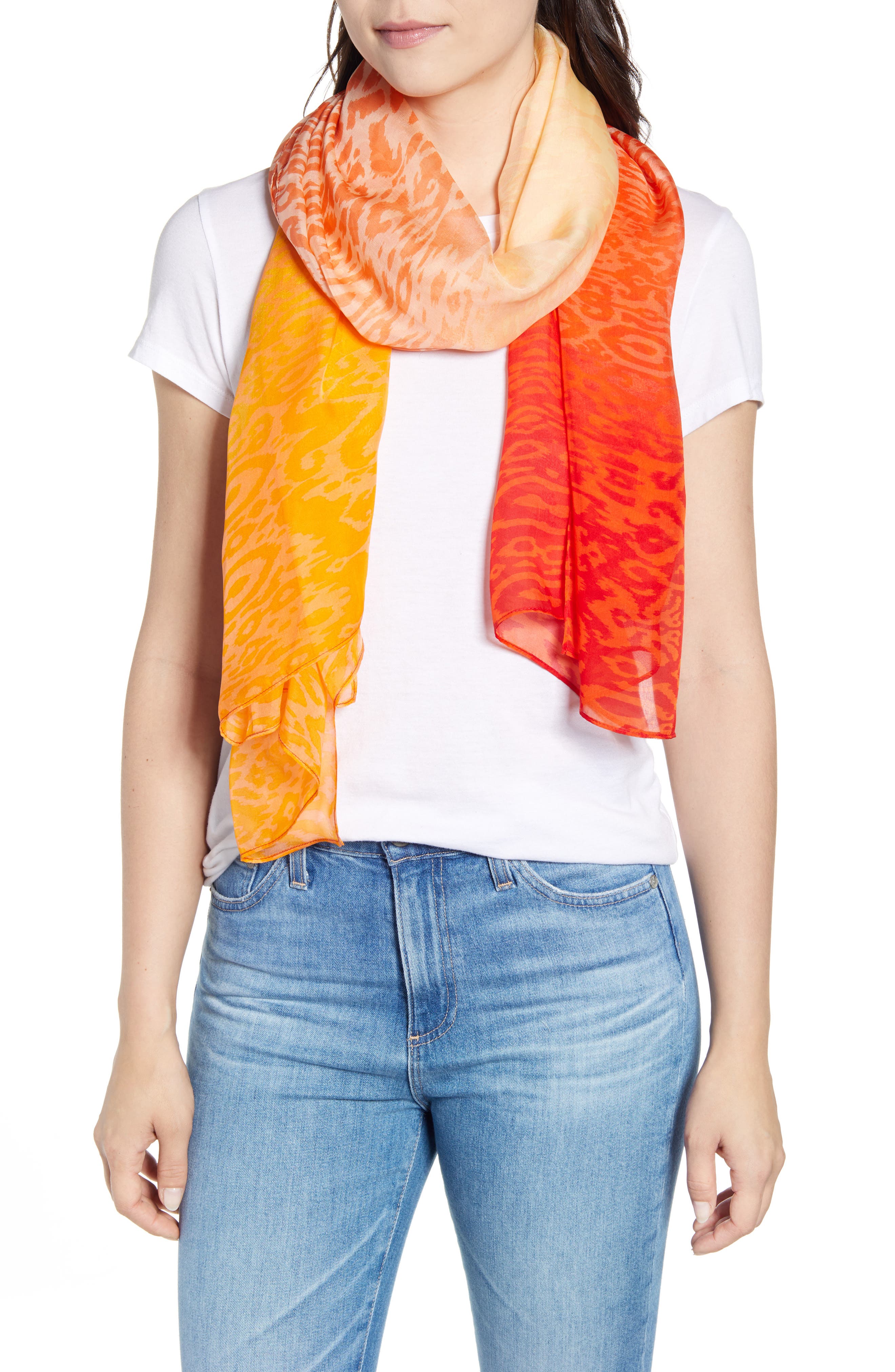 Nordstrom Silk Chiffon Oblong Scarf Nordstrom Rack