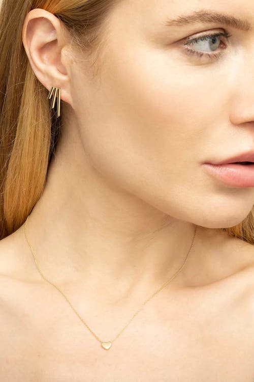 Oradina 10k Yellow Gold Triple Threat Studs In Yellow Gold