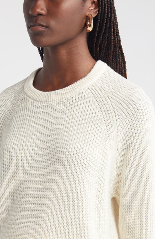 Shop Nordstrom Cotton & Merino Wool Rib Sweater In Ivory Pristine