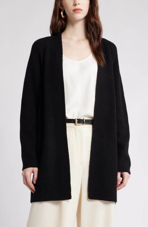 Nordstrom Rib Long Cardigan In Black