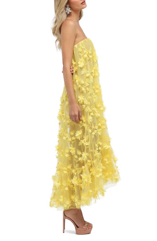 Shop Helsi Athena Strapless Gown In Canary Yellow