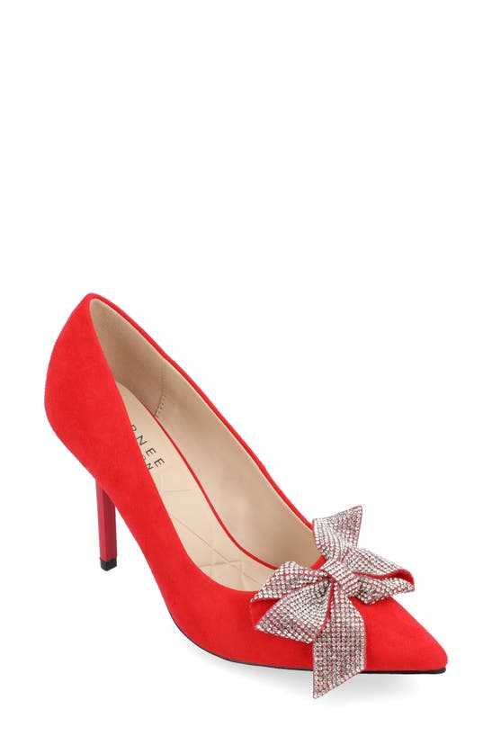 Journee Collection Marcie Bow Pump In Red