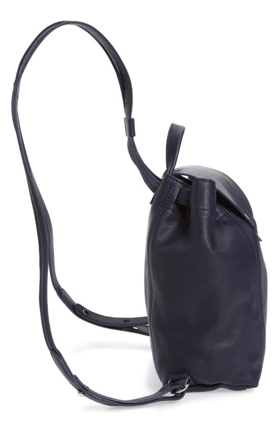 Longchamp Le Pliage Cuir Backpack In Navy