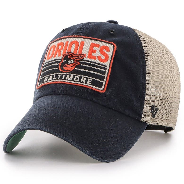 47 ' Black Baltimore Orioles Four Stroke Clean Up Trucker Snapback Hat ...