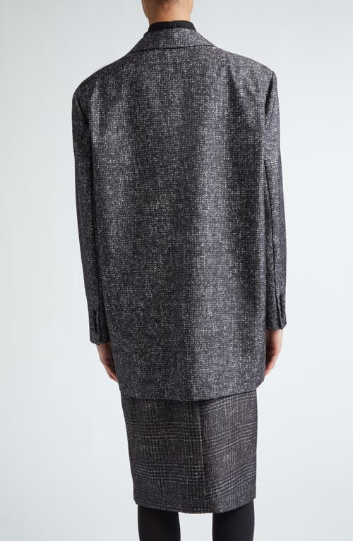 Max Mara Single-breasted Blazer In Printed Silk In Dark Grey