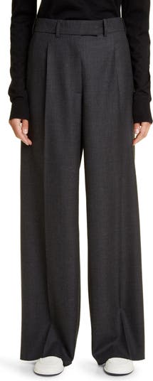 Roan High Waist Straight Leg Wool Pants