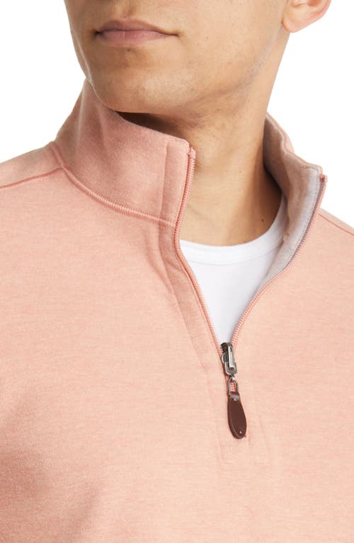 Johnston & Murphy Reversible Quarter Zip Pullover In Orange/light Blue