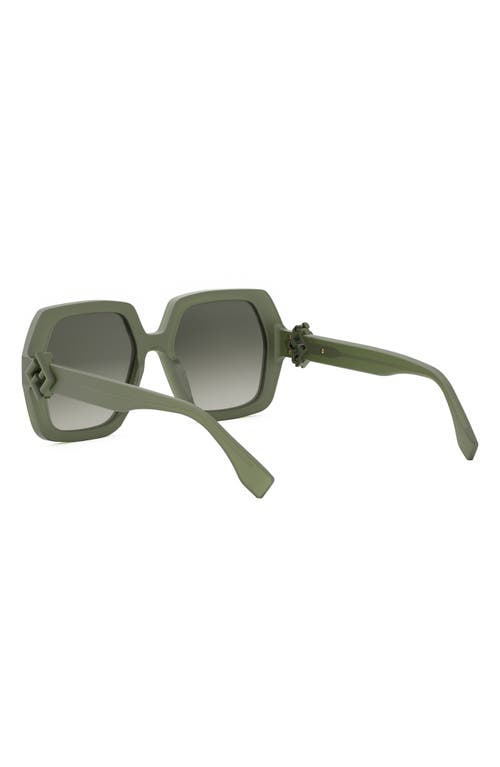 Shop Fendi ' Diamonds 51mm Square Sunglasses In Shiny Light Green/green