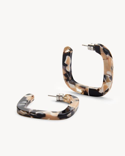 Machete Midi Square Hoops In Abalone