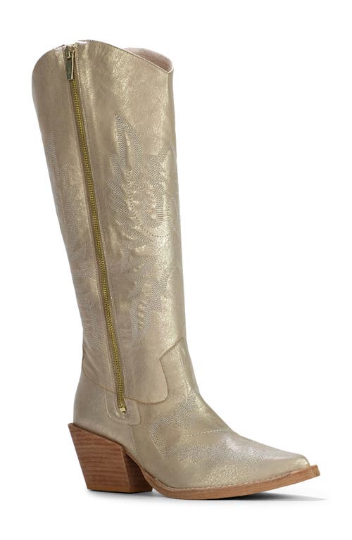 Donald Pliner Kaytee Pointed Toe Western Boot in Pale Gold at Nordstrom, Size 11