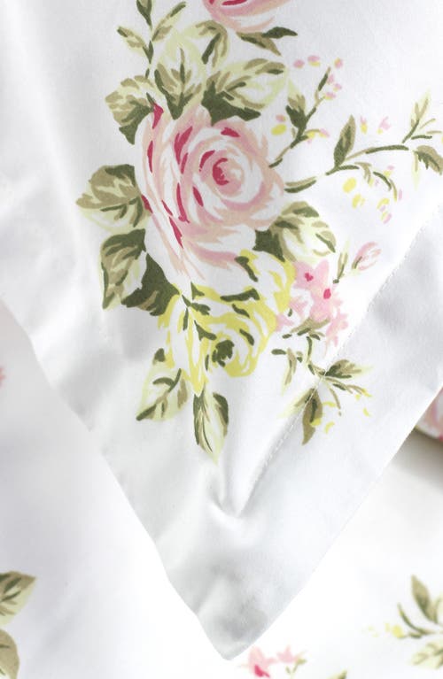 Melange Home Rose Bouquet 400 Thread Count Cotton Duvet Set In White/pink