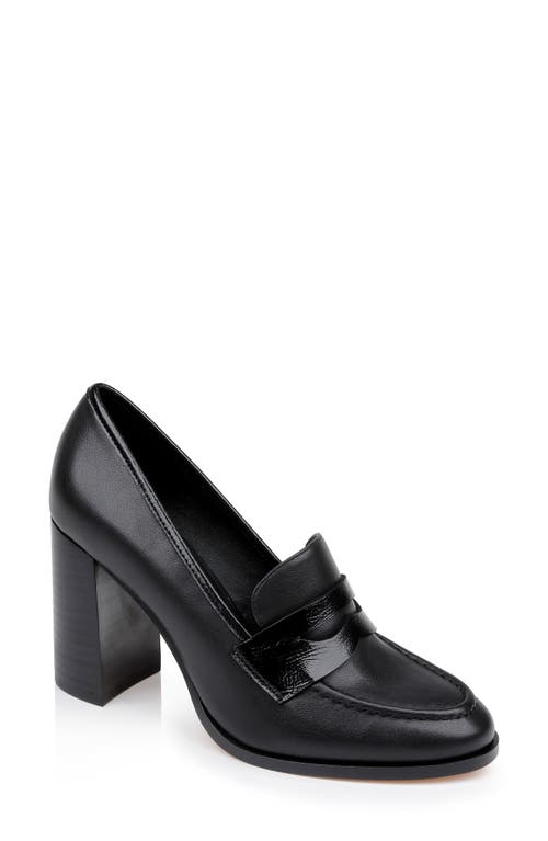 L'AGENCE Blanche II Penny Loafer Pump Black Leather at Nordstrom,