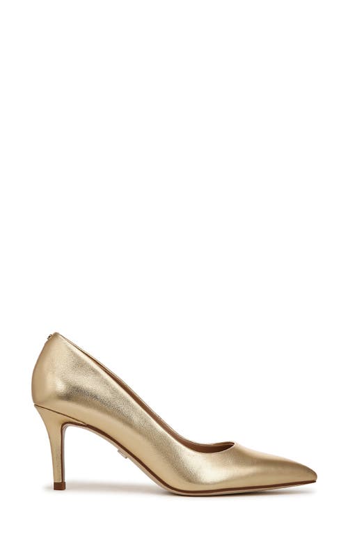 Shop Sam Edelman Vienna Pointed Toe Pump In Amber Gold