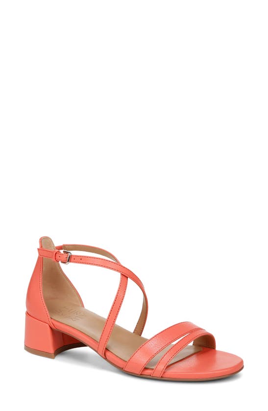 Naturalizer June Ankle Strap Sandal In Apricot Blush Leather