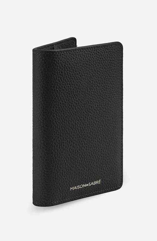 Shop Maison De Sabre Maison De Sabré Leather Passport Holder In Black Caviar