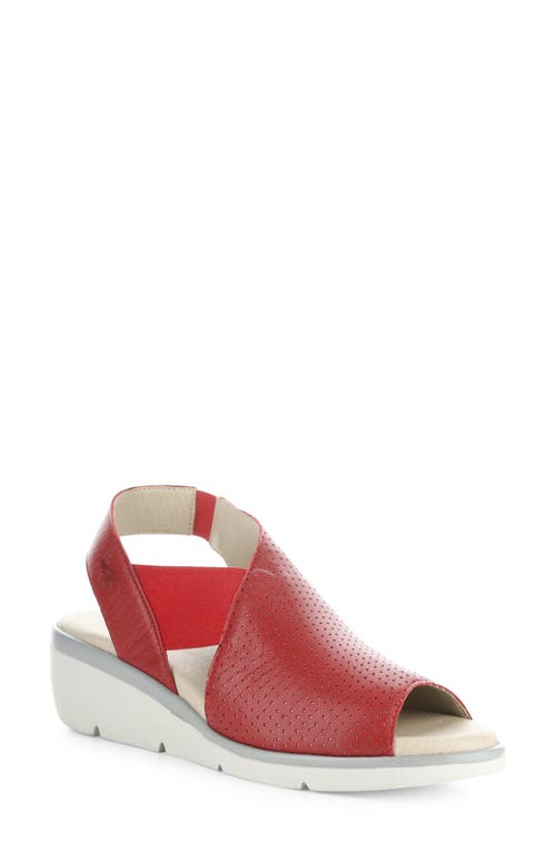 Nisi Platform Wedge Sandal in Lipstick Red Mou