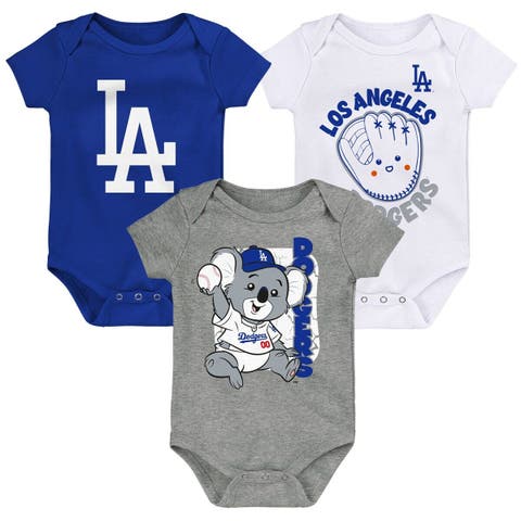 Newborn & Infant Royal/Heathered Gray Los Angeles Dodgers Scrimmage Long  Sleeve Jumper