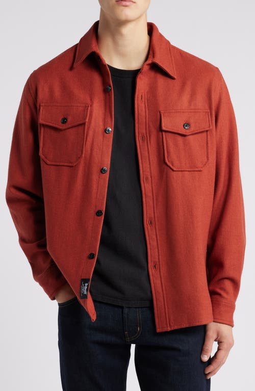 Shop Schott Nyc Cpo Wool Blend Work Shirt In Spice