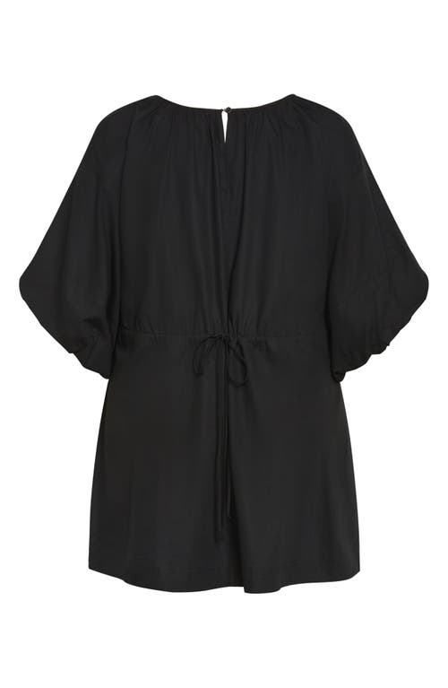 City Chic Jamie Puff Sleeve Minidress In Black