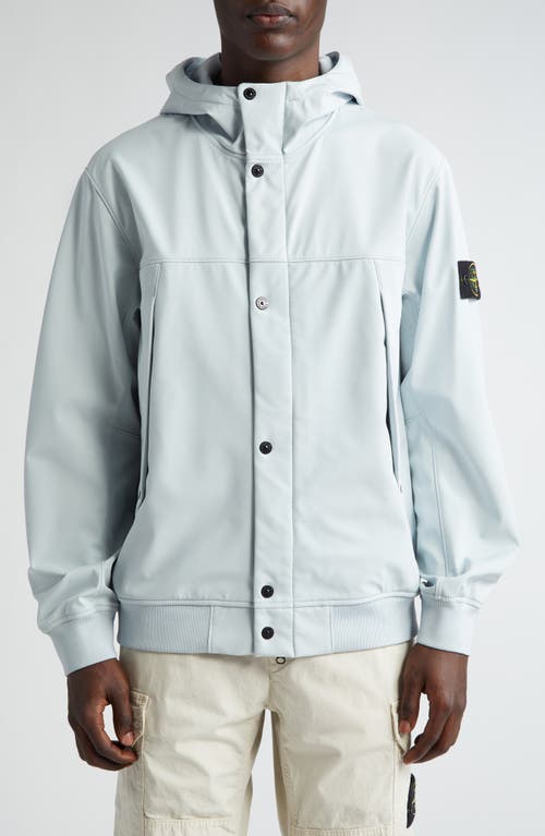 Stone Island Waterproof Hooded Blouson Jacket Sky Blue at Nordstrom,