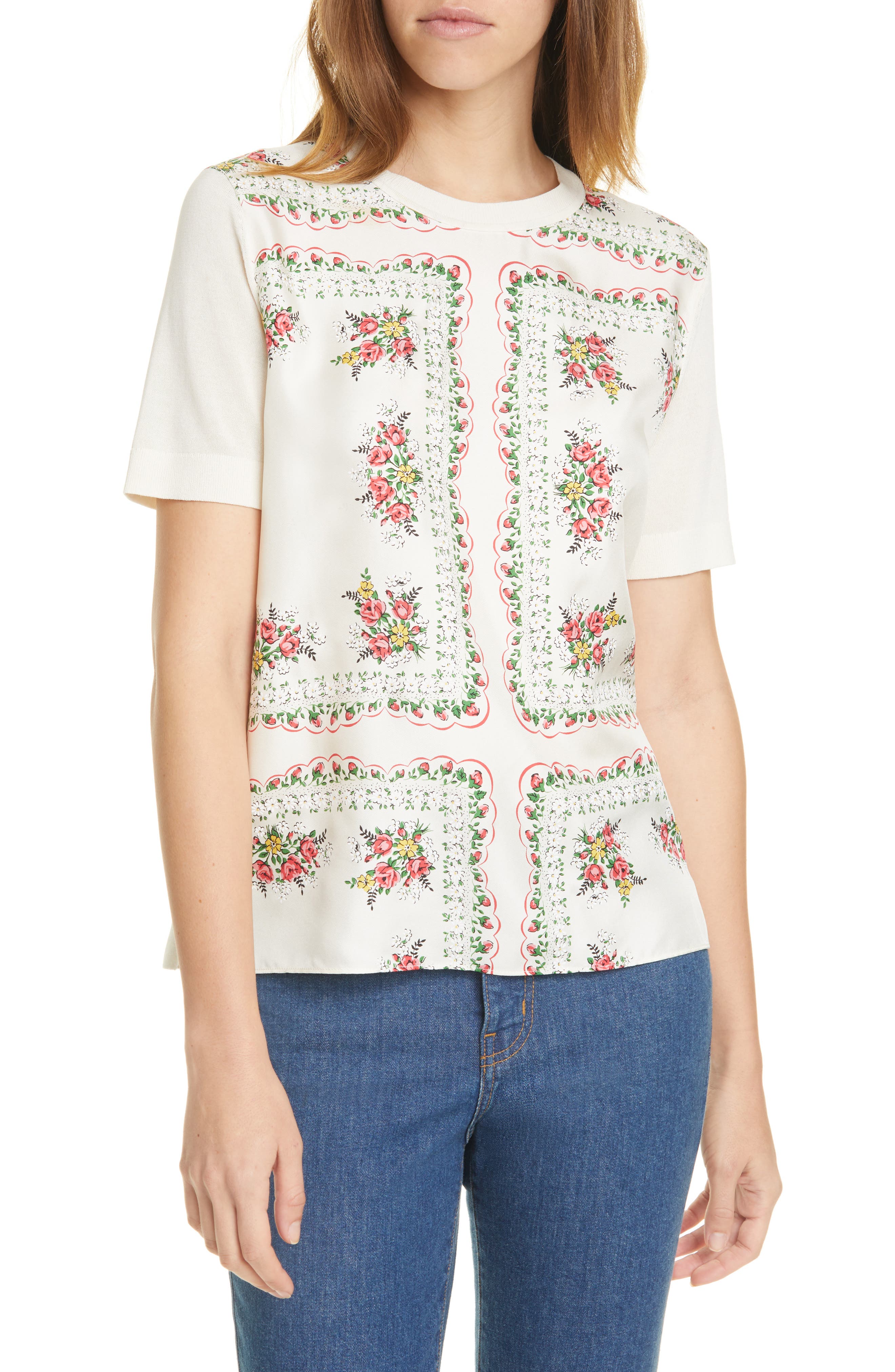 tory burch silk front cardigan