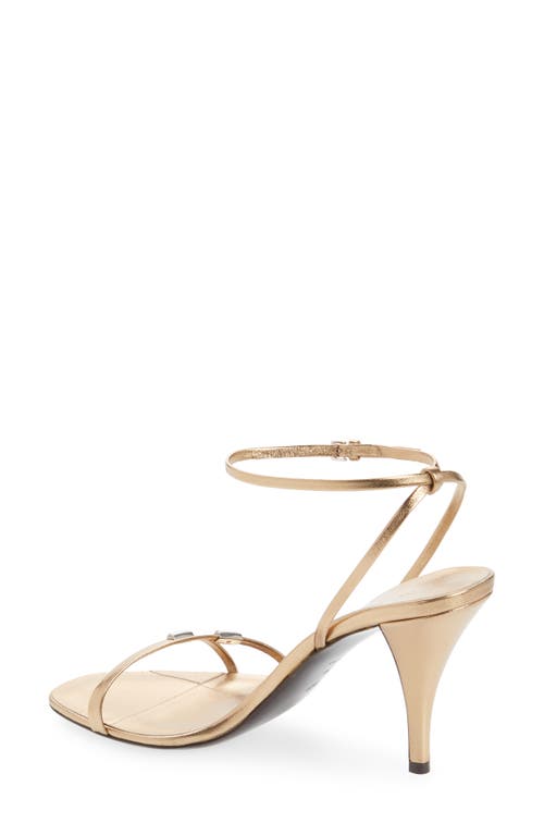 Shop The Row Cleo Bijoux Metallic Ankle Strap Sandal In Old Gold