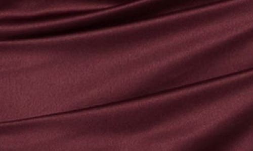 Shop Julia Jordan Sleeveless Mock Neck Satin Dress In Burgundy