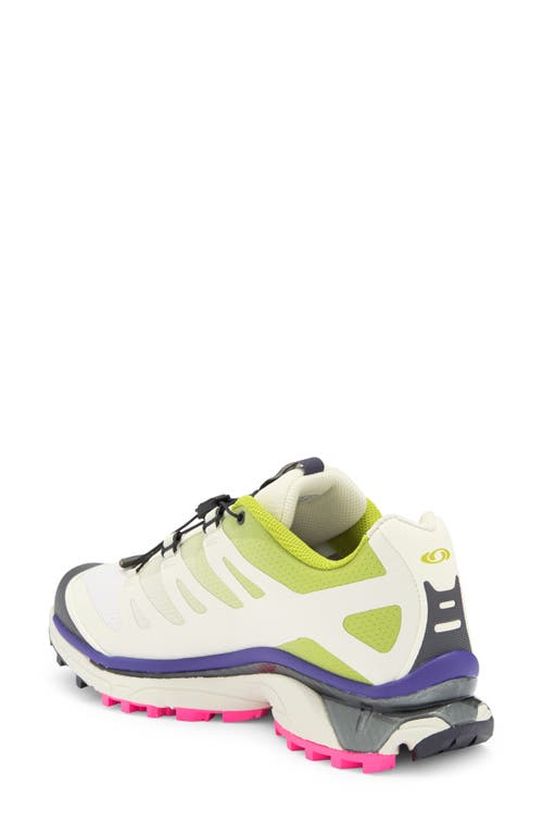 Salomon Green & White Xt-4 Og Sneakers In Vanilla Ice/dark Citron