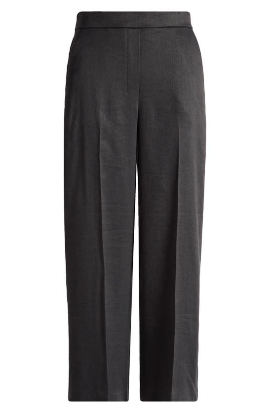 Shop Theory Pull-on Linen Blend Wide Leg Pants In Black