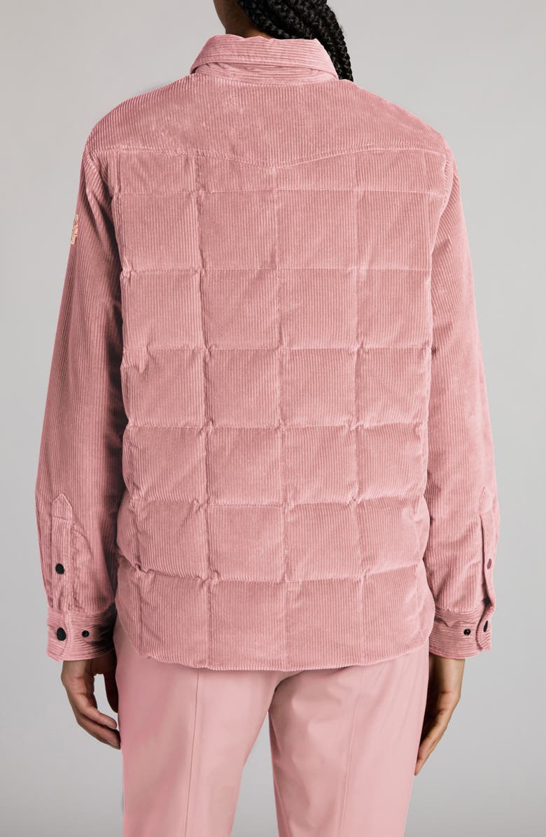 Moncler Grenoble Paulet Corduroy Quilted Shirt Jacket, Alternate, color, Pink