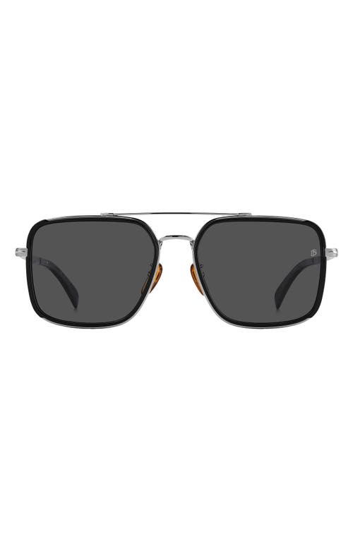 David Beckham Eyewear 59mm Polarized Rectangular Sunglasses in Black Ruth /Gray Pz