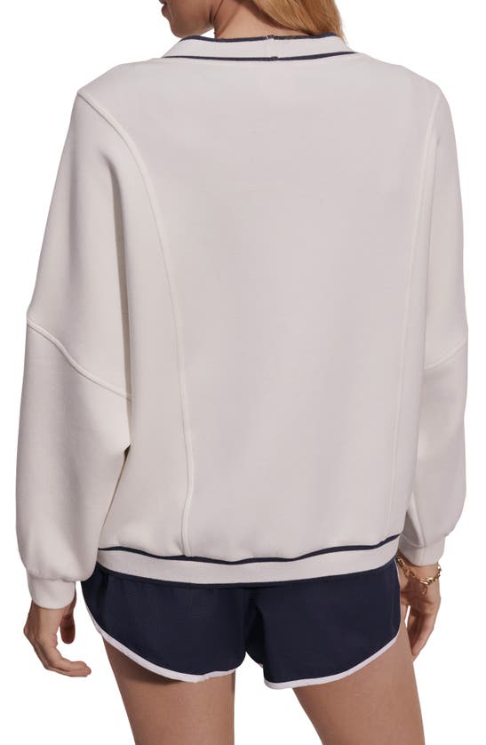 Shop Varley Decker Off Court Sweatshirt Cardigan In White