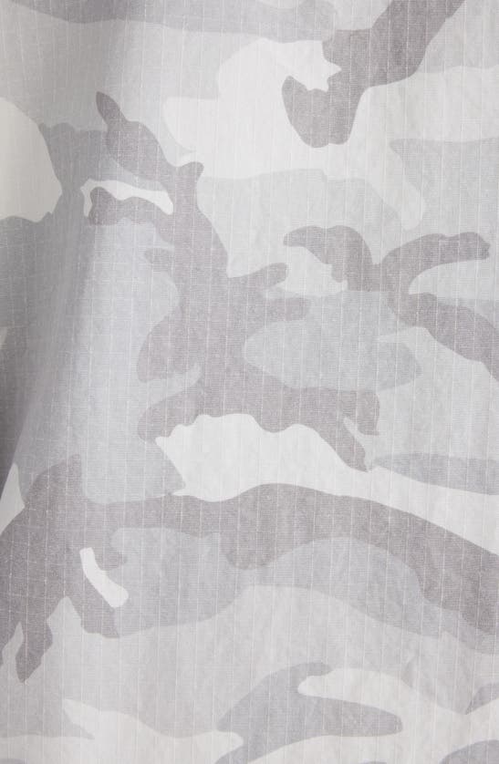 Shop Balenciaga Cargo Camo Cotton Canvas Button-up Shirt In Light Grey