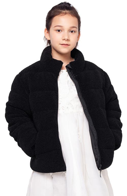 Shop Rokka&rolla Kids' Borg Puffer Jacket In Black Pearl