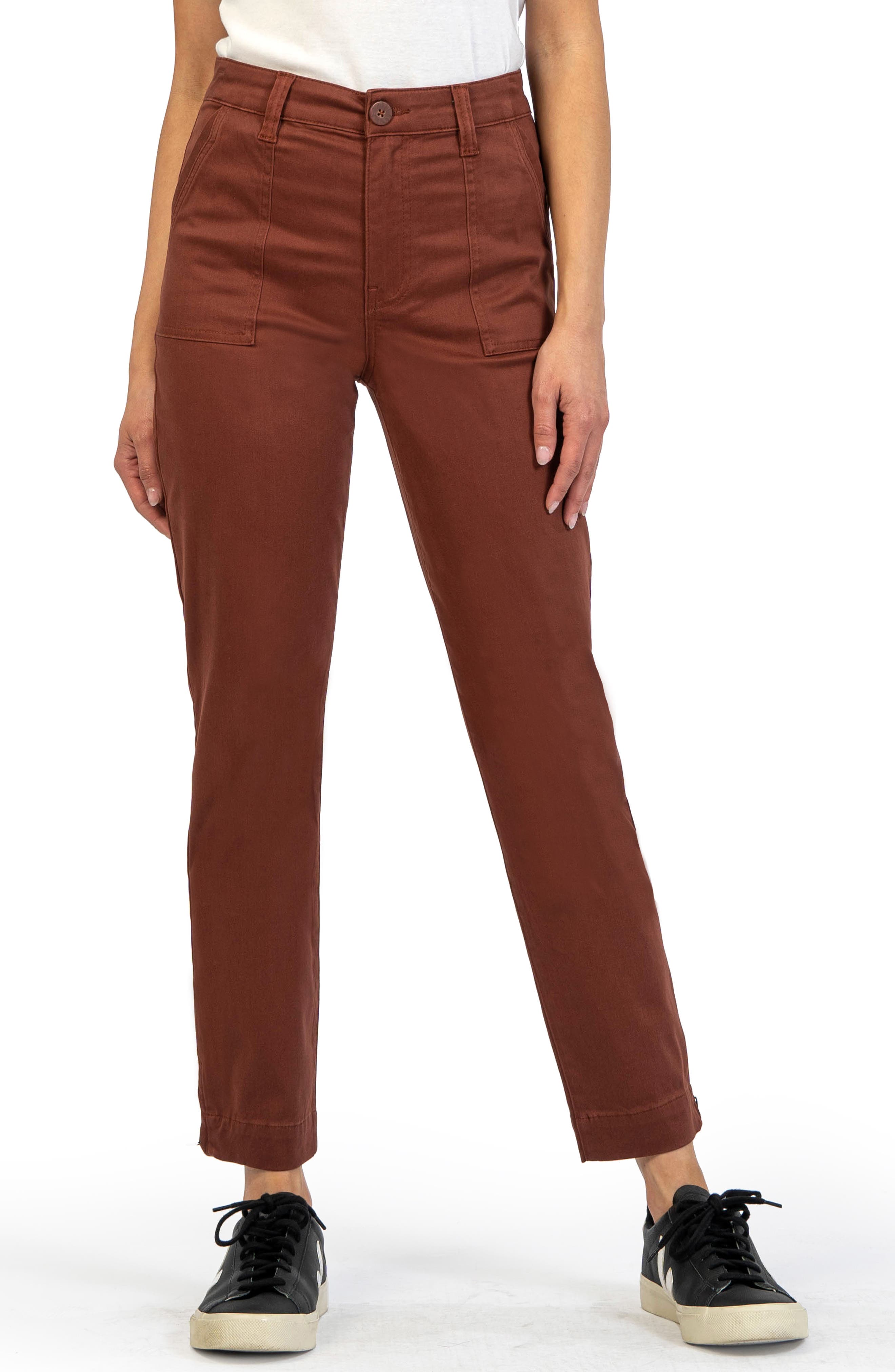 Brown Slacks and Chinos Straight-leg trousers Womens Clothing Trousers Berna Fleece Trouser in Dark Brown 