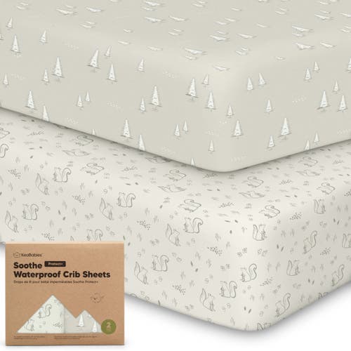 Shop Keababies 2-pack Soothe [protect+] Waterproof Crib Sheets In Pine Grove