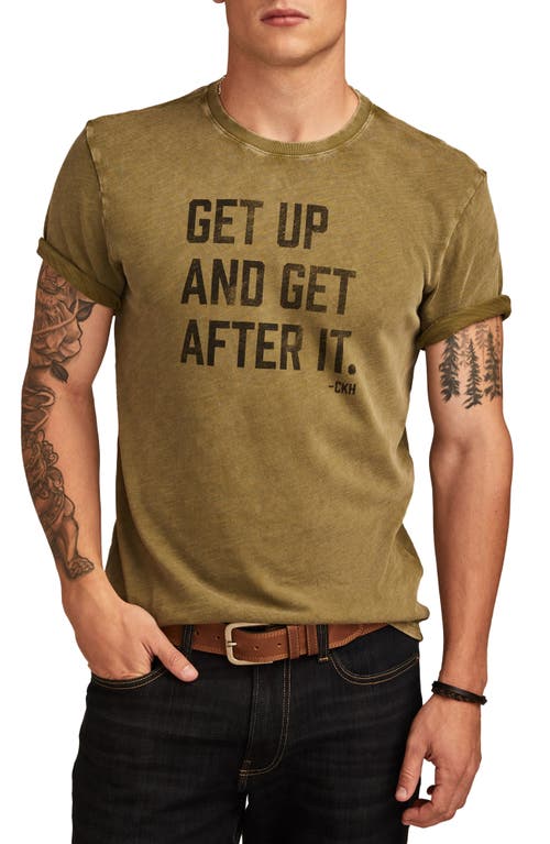 Shop Lucky Brand Get Up Graphic T-shirt In Capulet Olive