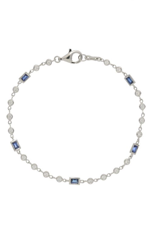 Bony Levy El Mar Sapphire & Diamond Bracelet in 18K White Gold at Nordstrom, Size 7