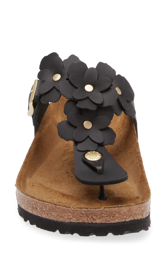 Shop Birkenstock Gizeh Flower Flip Flop In Black